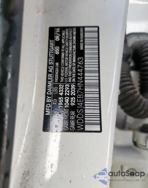 2017 Mercedes-Benz Cla 250 from USA, damaged, VIN WDDSJ4EB7HN444763